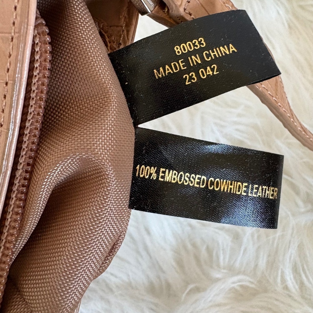 Etienne Aigner Vintage Tan Croc Embossed Leather Shoulder Bag 80033 - Picture 6 of 16